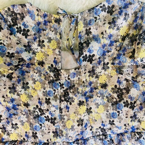 Lucky Brand floral short sleeve casual cite modest blouse plus size 1X - Picture 10 of 13